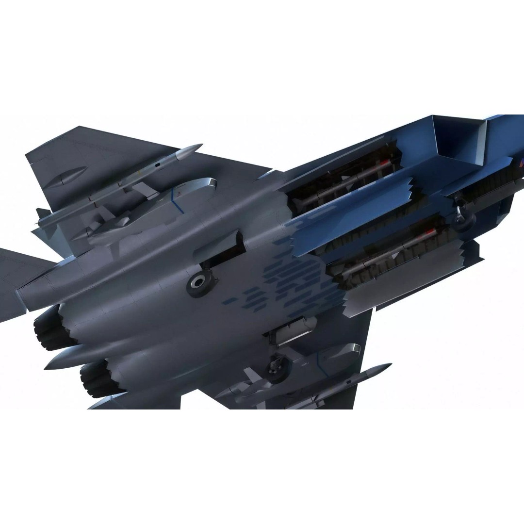 MMU Kaan P2 3D Model – Fully Rigged Low-Poly Aircraft, Blender - View 16