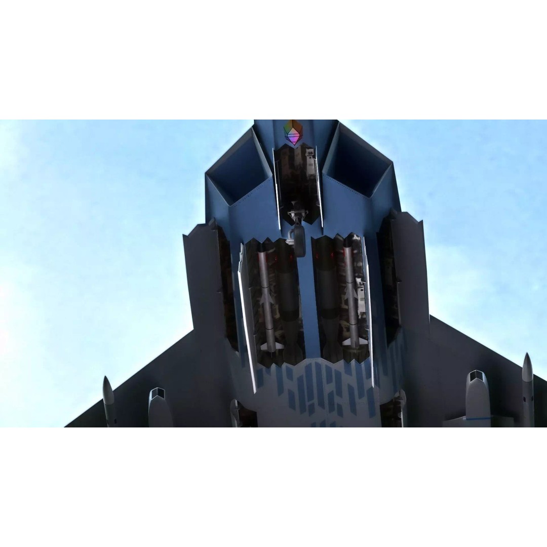 MMU Kaan P2 3D Model – Fully Rigged Low-Poly Aircraft, Blender - View 17