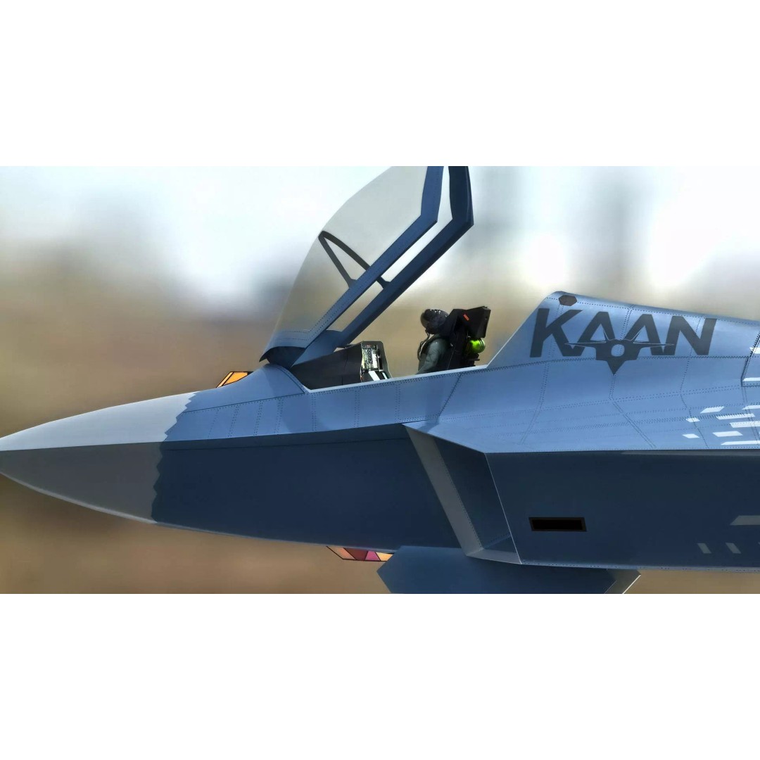 MMU Kaan P2 3D Model – Fully Rigged Low-Poly Aircraft, Blender - View 19