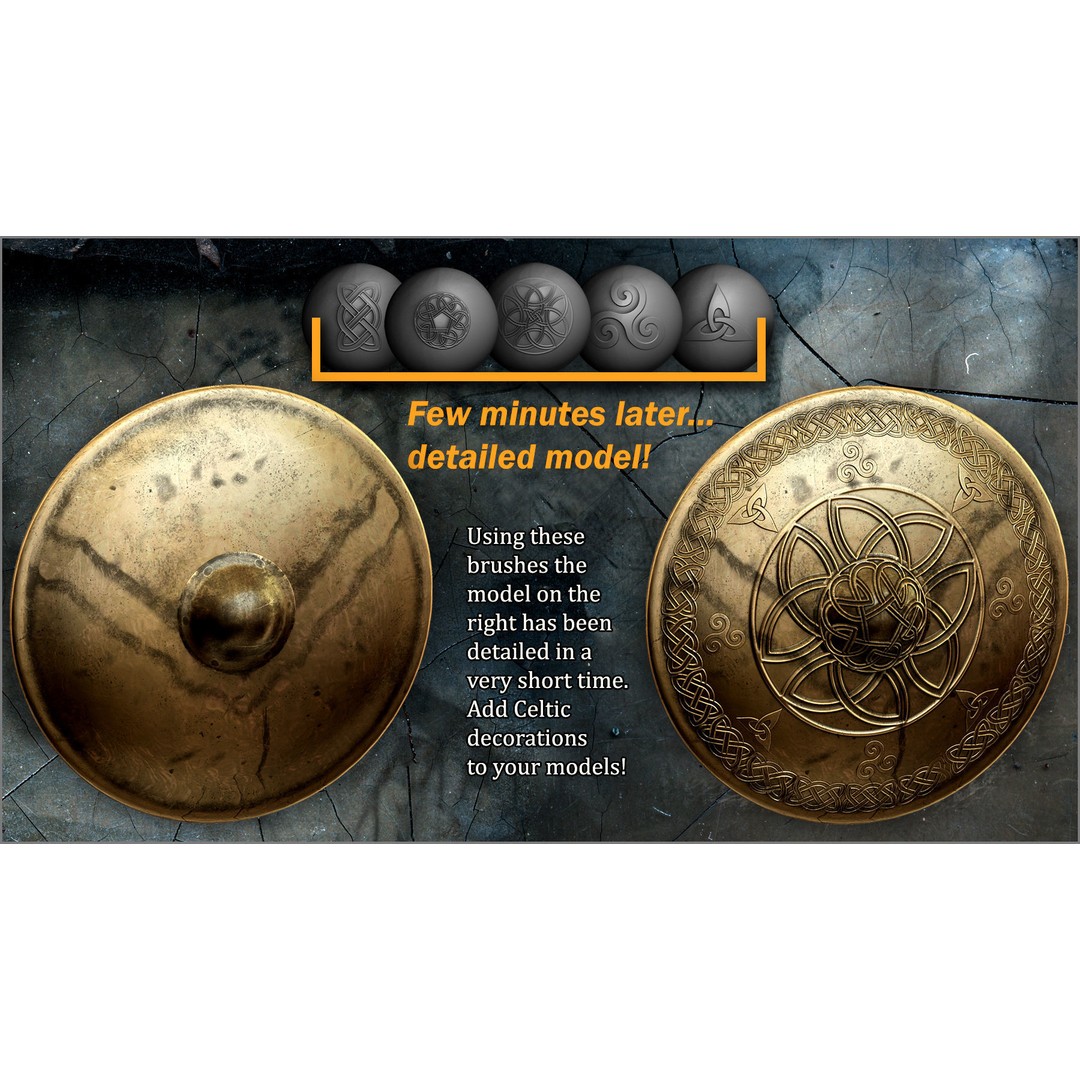 Celtic Maker 3D Model – ZBrush Brushes Set with Alphas - View 3