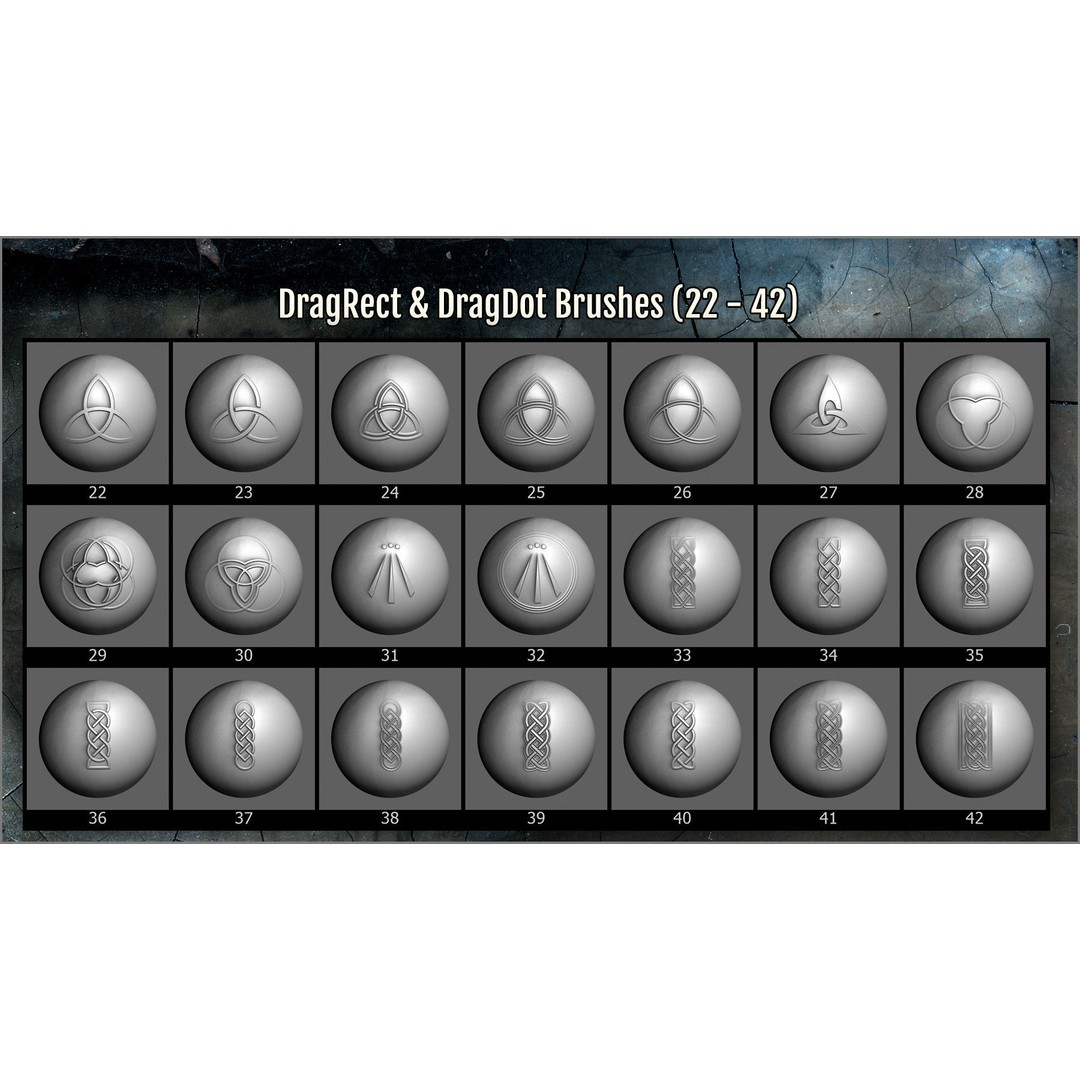 Celtic Maker 3D Model – ZBrush Brushes Set with Alphas - View 5