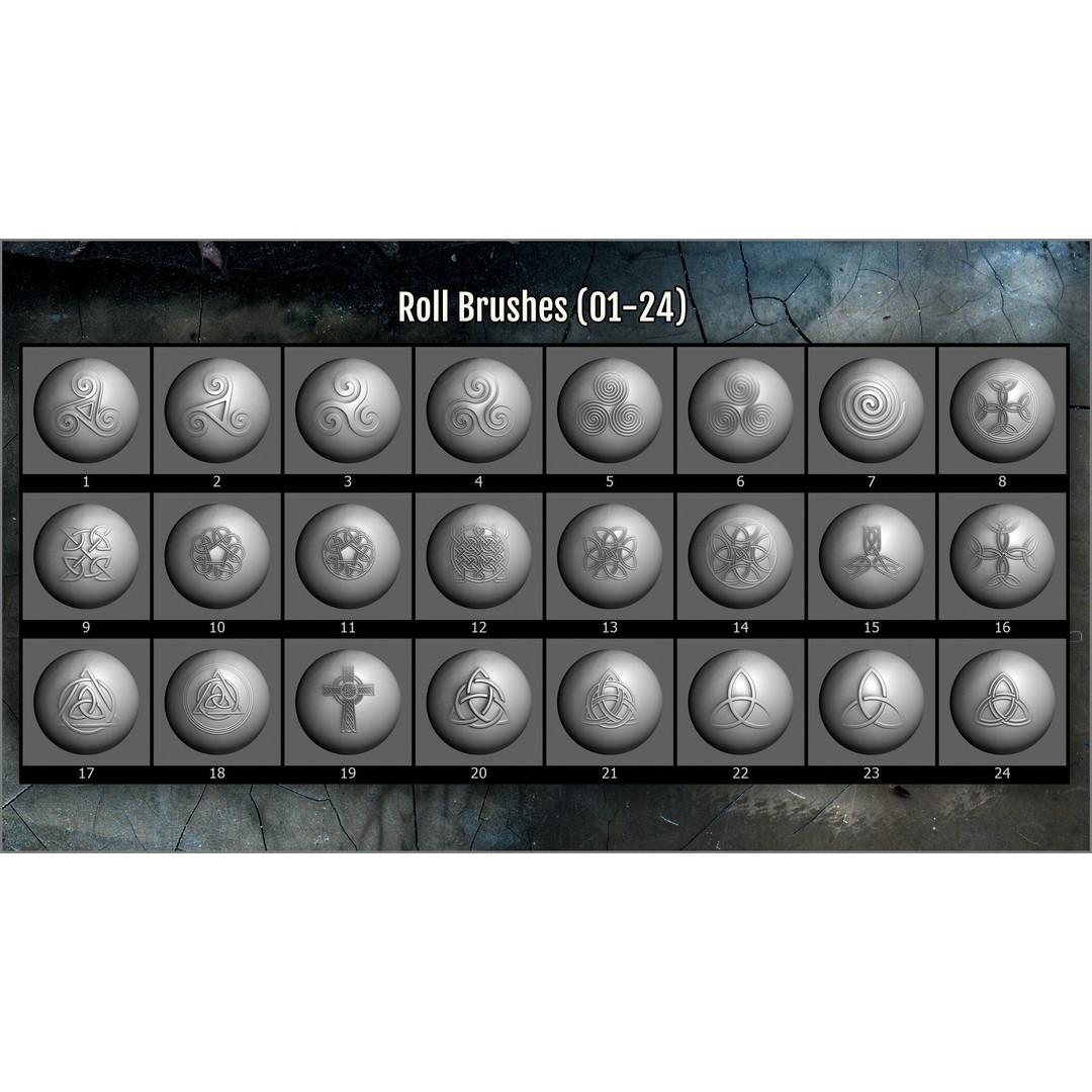 Celtic Maker 3D Model – ZBrush Brushes Set with Alphas - View 7