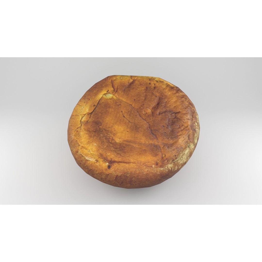 3D Bread Model – Low Poly Photoscanned Asset with PBR Textures - View 3