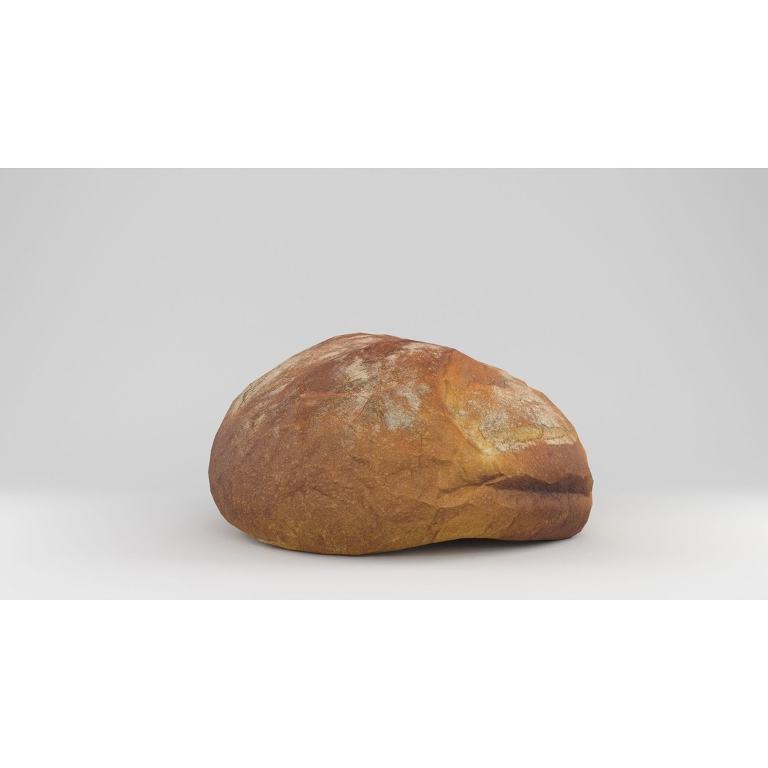 3D Bread Model – Low Poly Photoscanned Asset with PBR Textures - View 4