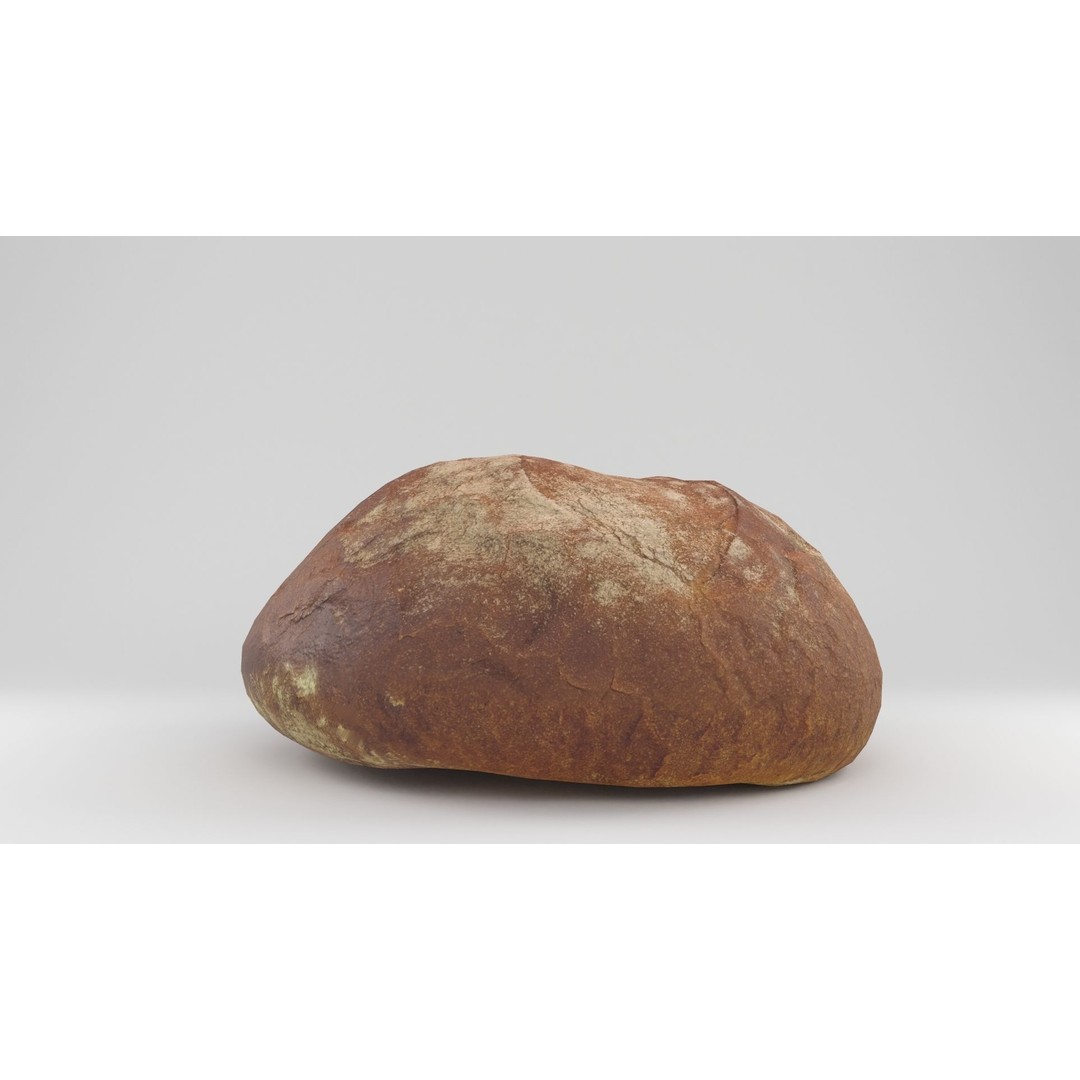 3D Bread Model – Low Poly Photoscanned Asset with PBR Textures - View 5
