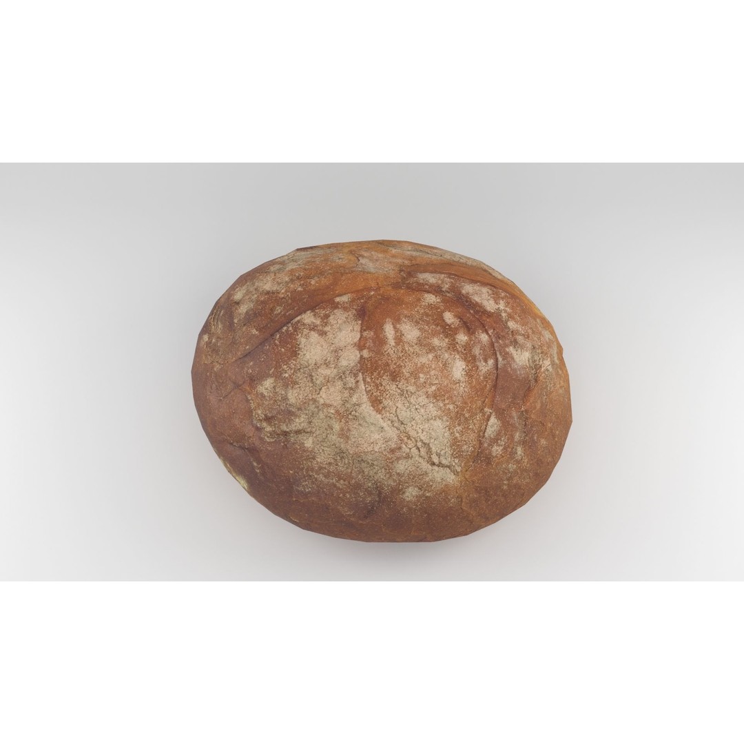 3D Bread Model – Low Poly Photoscanned Asset with PBR Textures - View 7