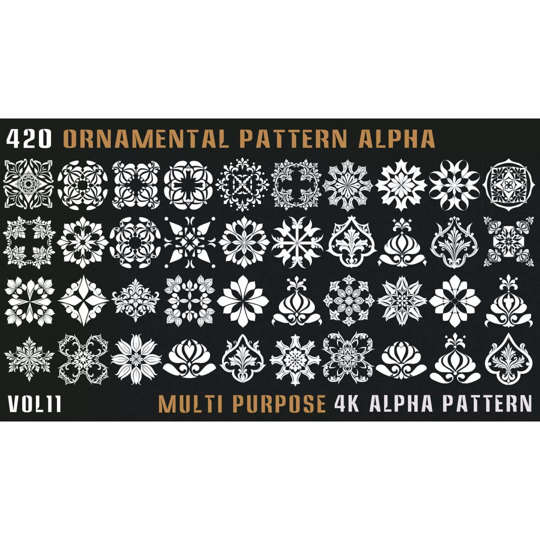 Ornamental Seamless 2D and 3D Alpha Pattern Texture – High-Quality PBR Assets - View 10