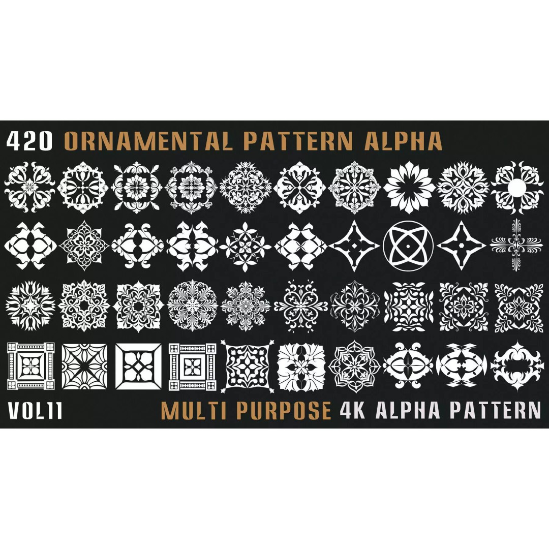 Ornamental Seamless 2D and 3D Alpha Pattern Texture – High-Quality PBR Assets - View 11