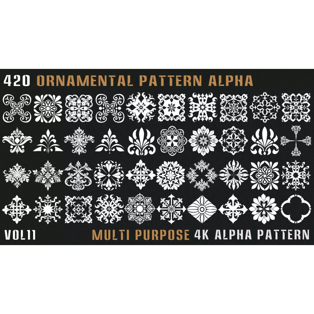 Ornamental Seamless 2D and 3D Alpha Pattern Texture – High-Quality PBR Assets - View 12