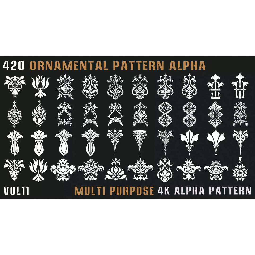 Ornamental Seamless 2D and 3D Alpha Pattern Texture – High-Quality PBR Assets - View 13
