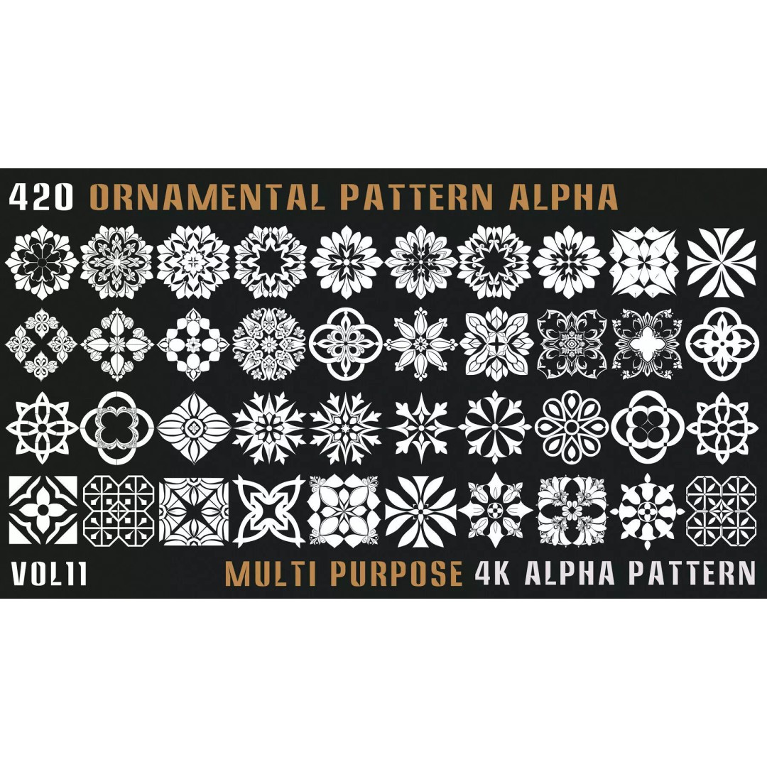 Ornamental Seamless 2D and 3D Alpha Pattern Texture – High-Quality PBR Assets - View 7
