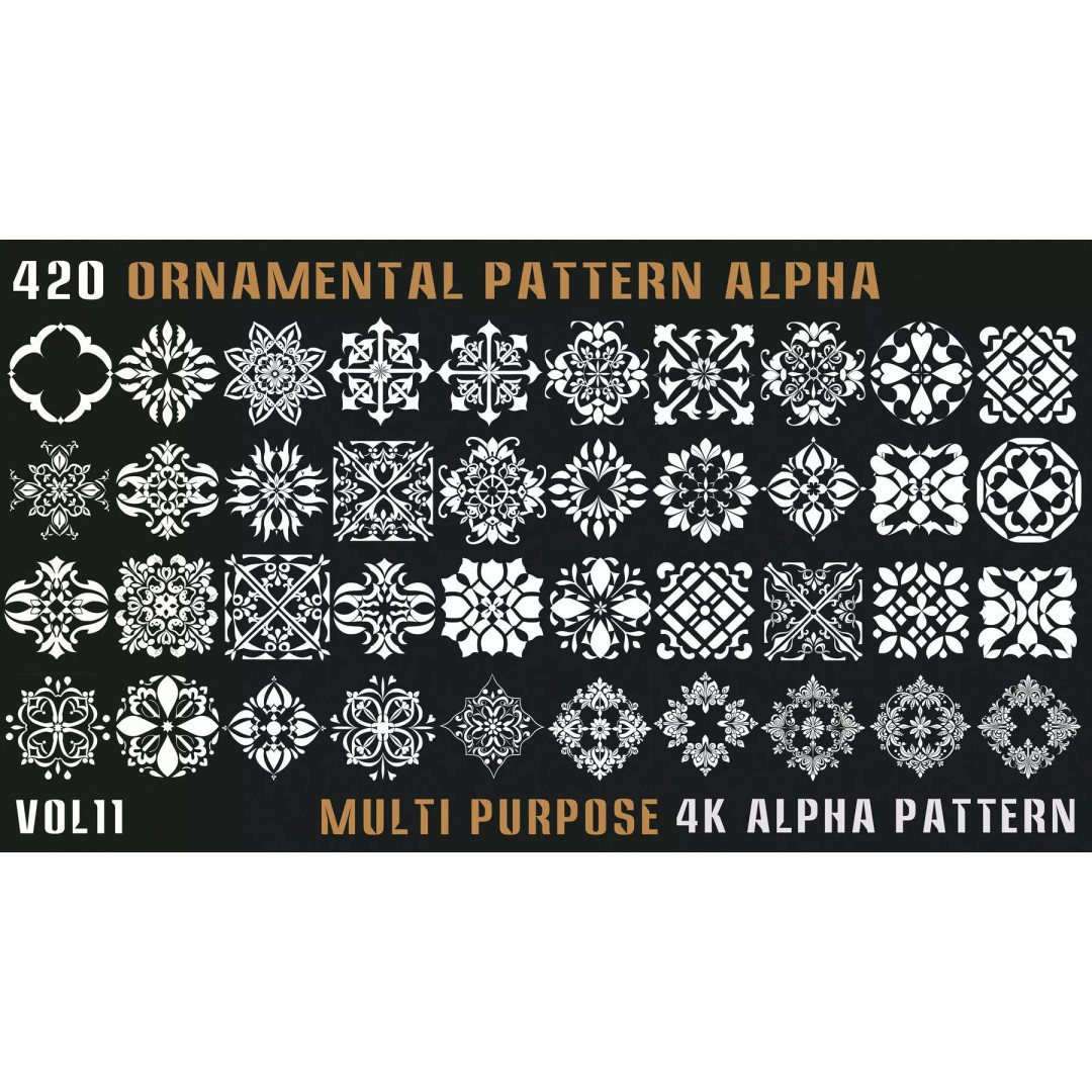 Ornamental Seamless 2D and 3D Alpha Pattern Texture – High-Quality PBR Assets - View 8