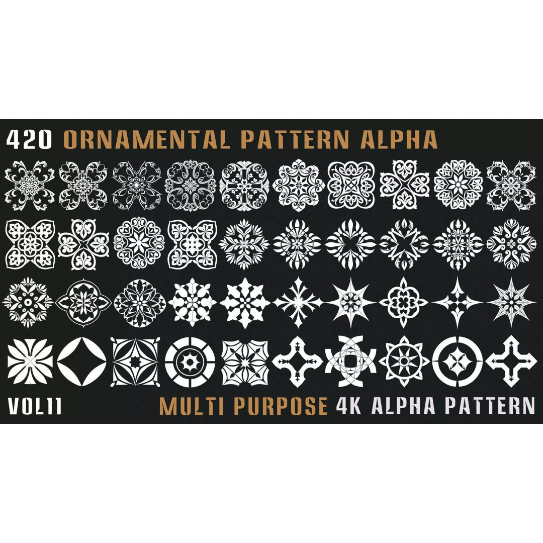 Ornamental Seamless 2D and 3D Alpha Pattern Texture – High-Quality PBR Assets - View 9