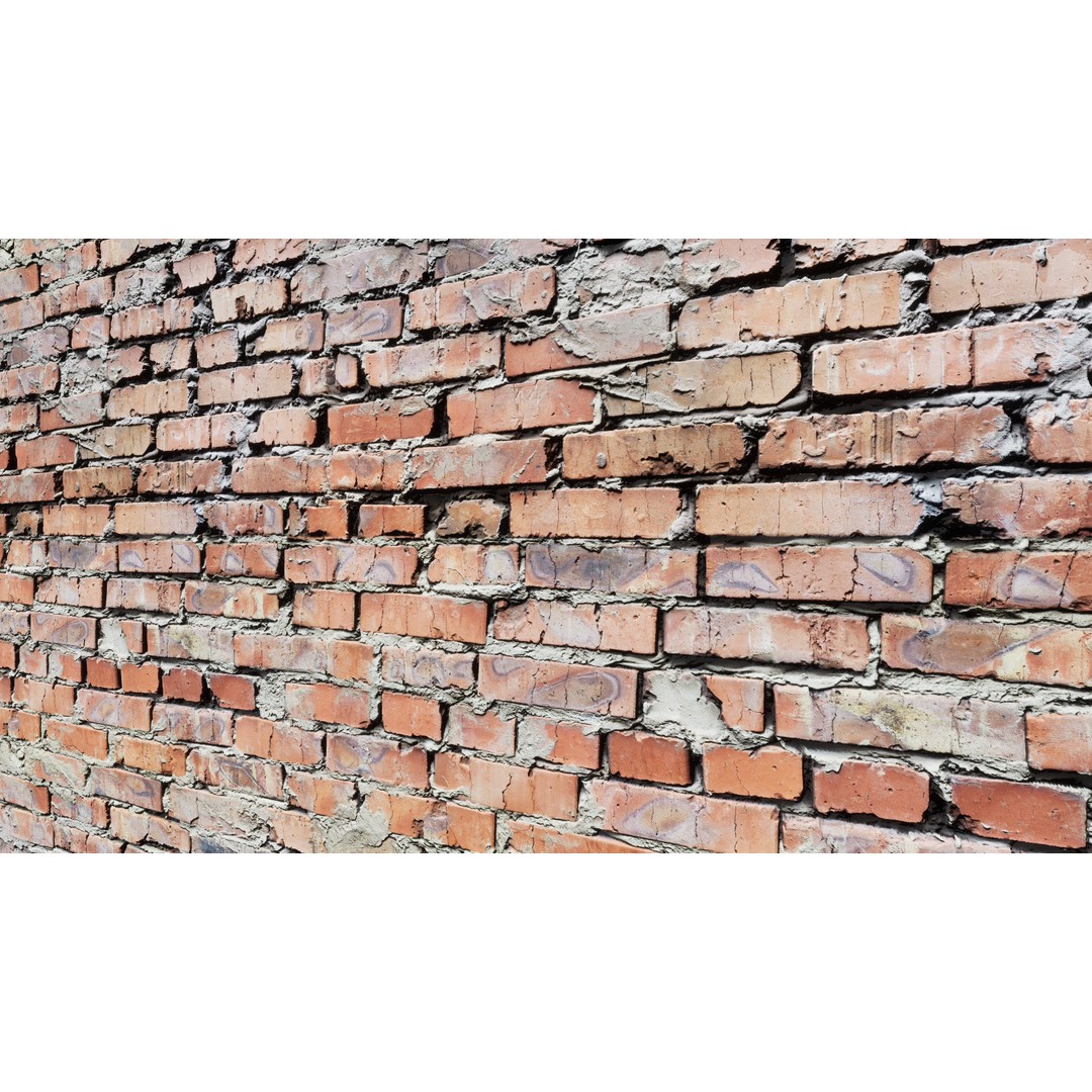 Damaged Brick Walls 3D Model – Low Poly PBR Materials, FBX - View 11