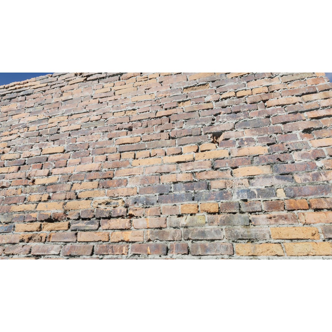 Damaged Brick Walls 3D Model – Low Poly PBR Materials, FBX - View 15