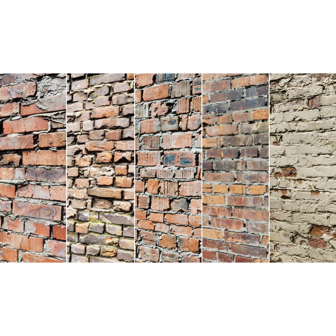 Damaged Brick Walls 3D Model – Low Poly PBR Materials, FBX - View 2