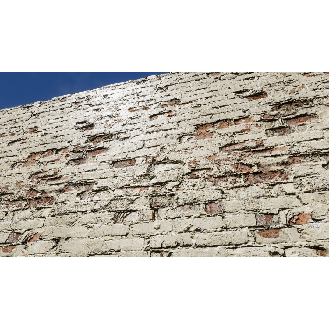 Damaged Brick Walls 3D Model – Low Poly PBR Materials, FBX - View 3