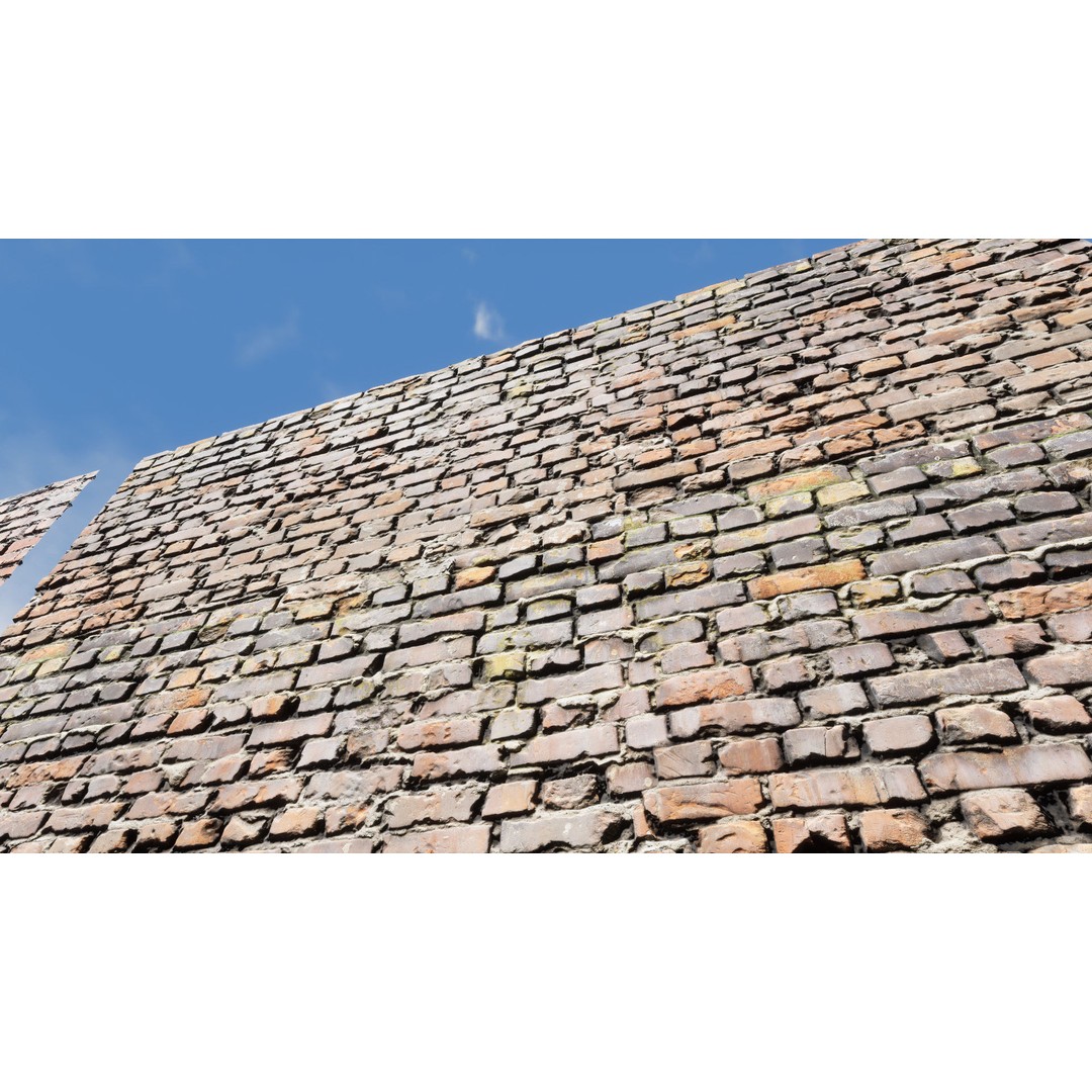 Damaged Brick Walls 3D Model – Low Poly PBR Materials, FBX - View 6