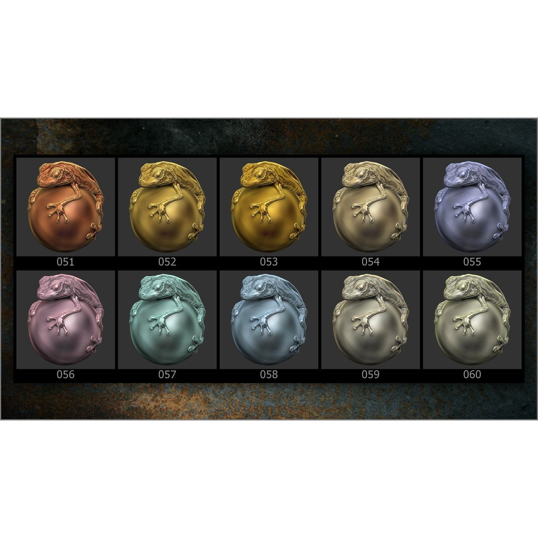 Metals Matcaps 3D Model – Diverse Metallic Textures for ZBrush - View 10
