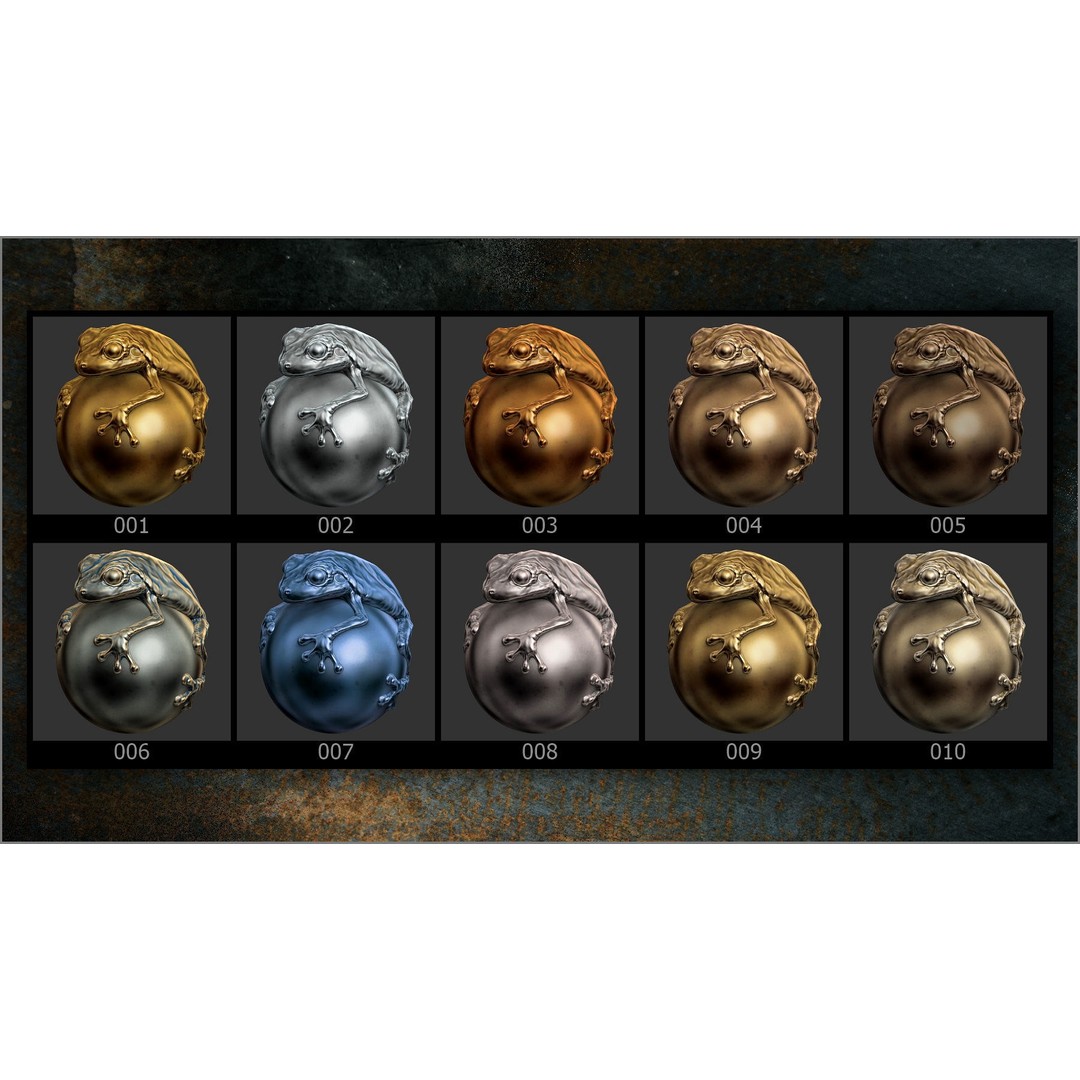 Metals Matcaps 3D Model – Diverse Metallic Textures for ZBrush - View 5