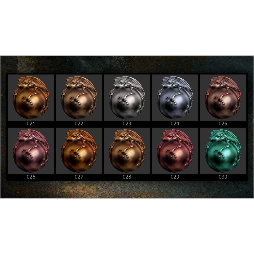 Metals Matcaps 3D Model – Diverse Metallic Textures for ZBrush - View 7