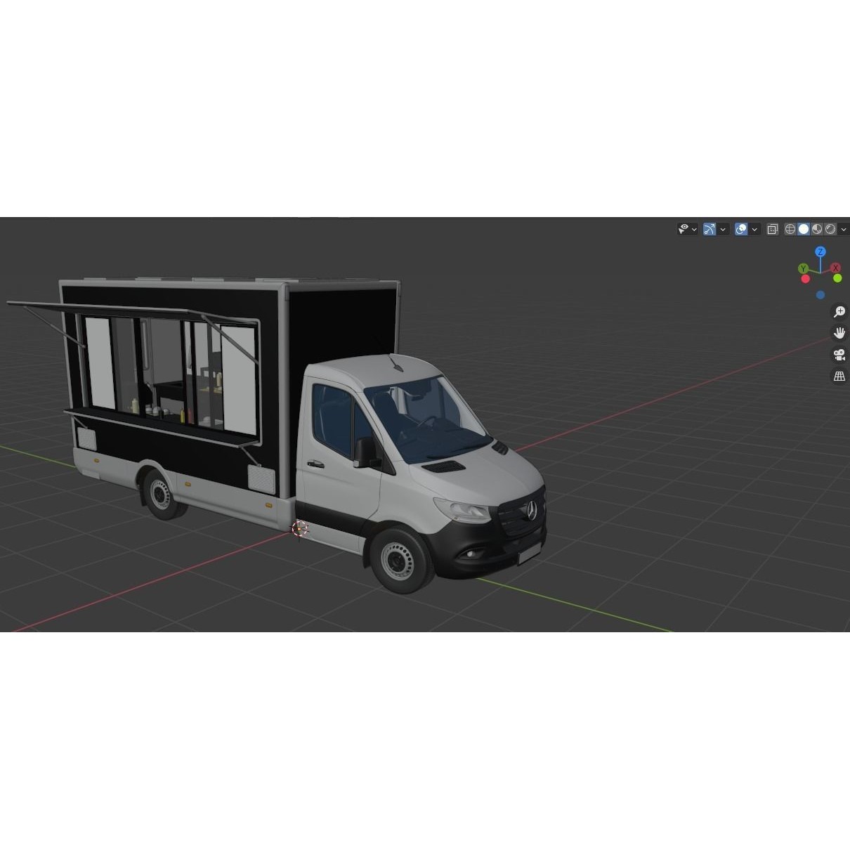 Sprinter Food Truck - Game-Ready 3D Model