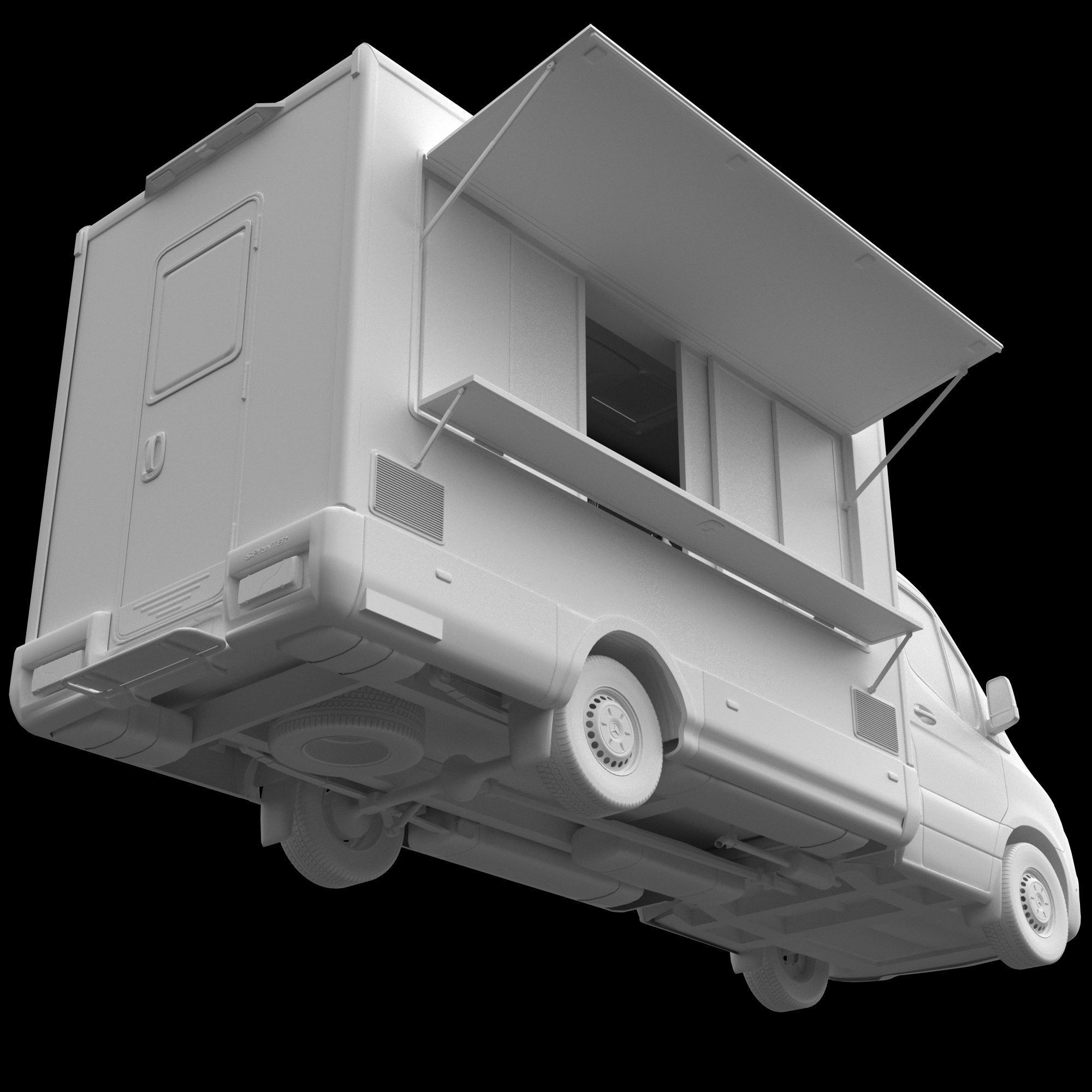 Sprinter Food Truck - Game-Ready 3D Model - View 14