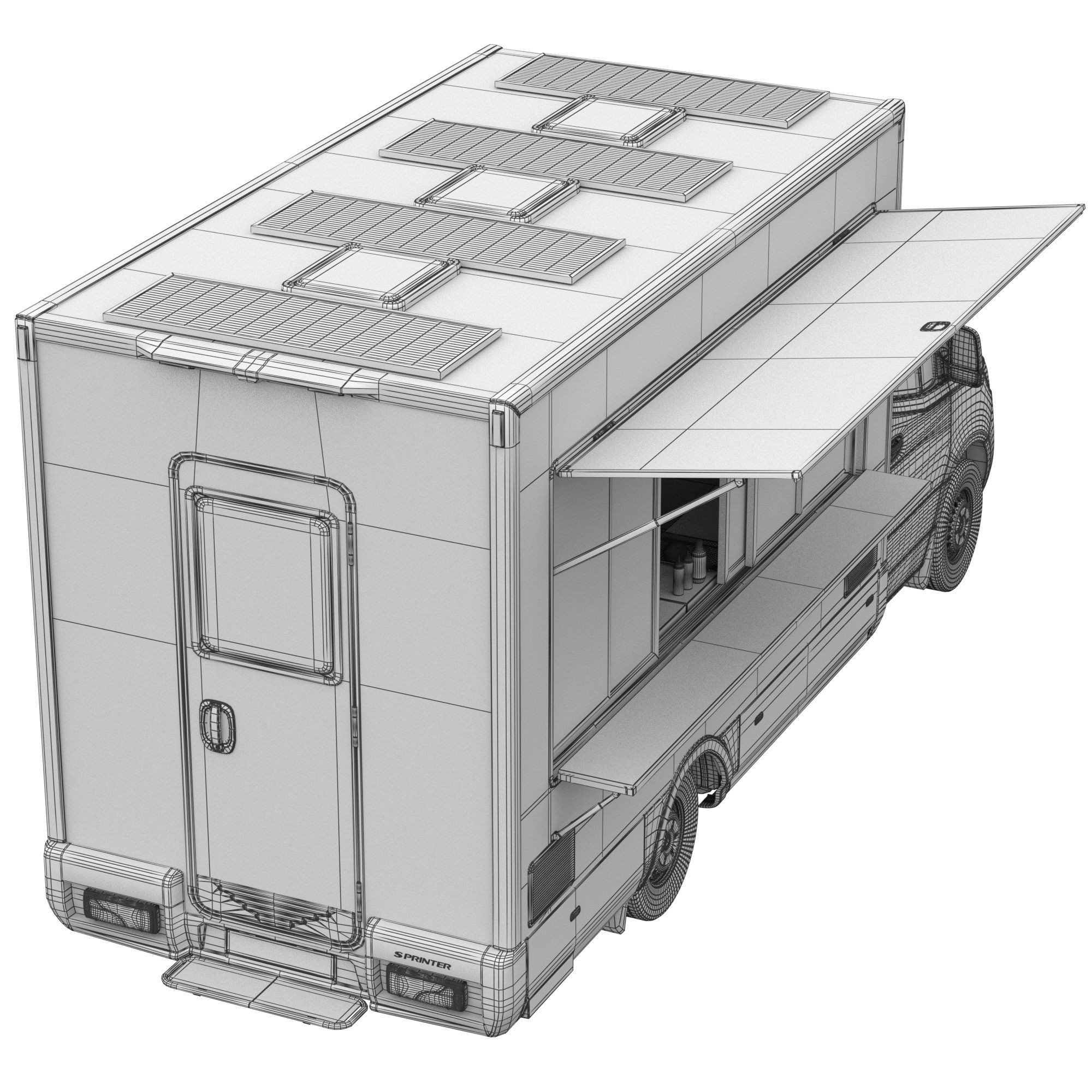 Sprinter Food Truck - Game-Ready 3D Model - View 17