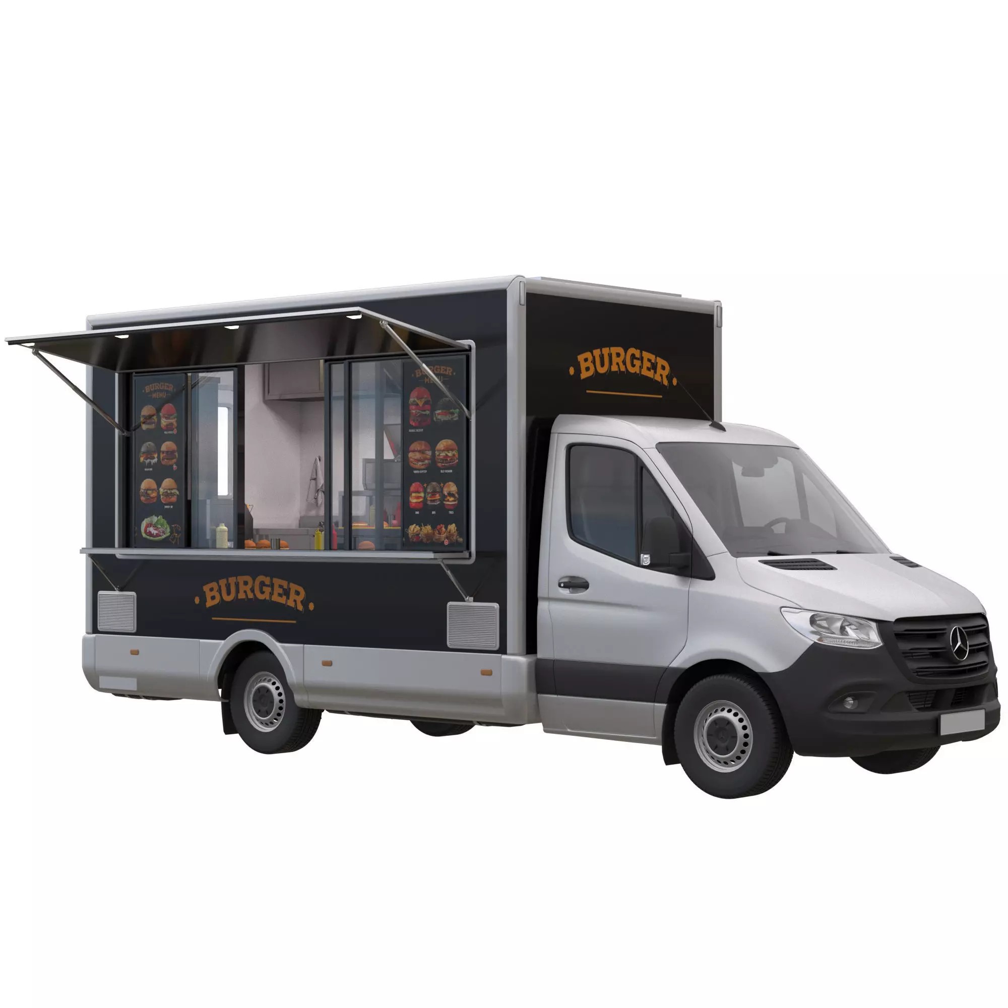 Sprinter Food Truck - Game-Ready 3D Model - View 2