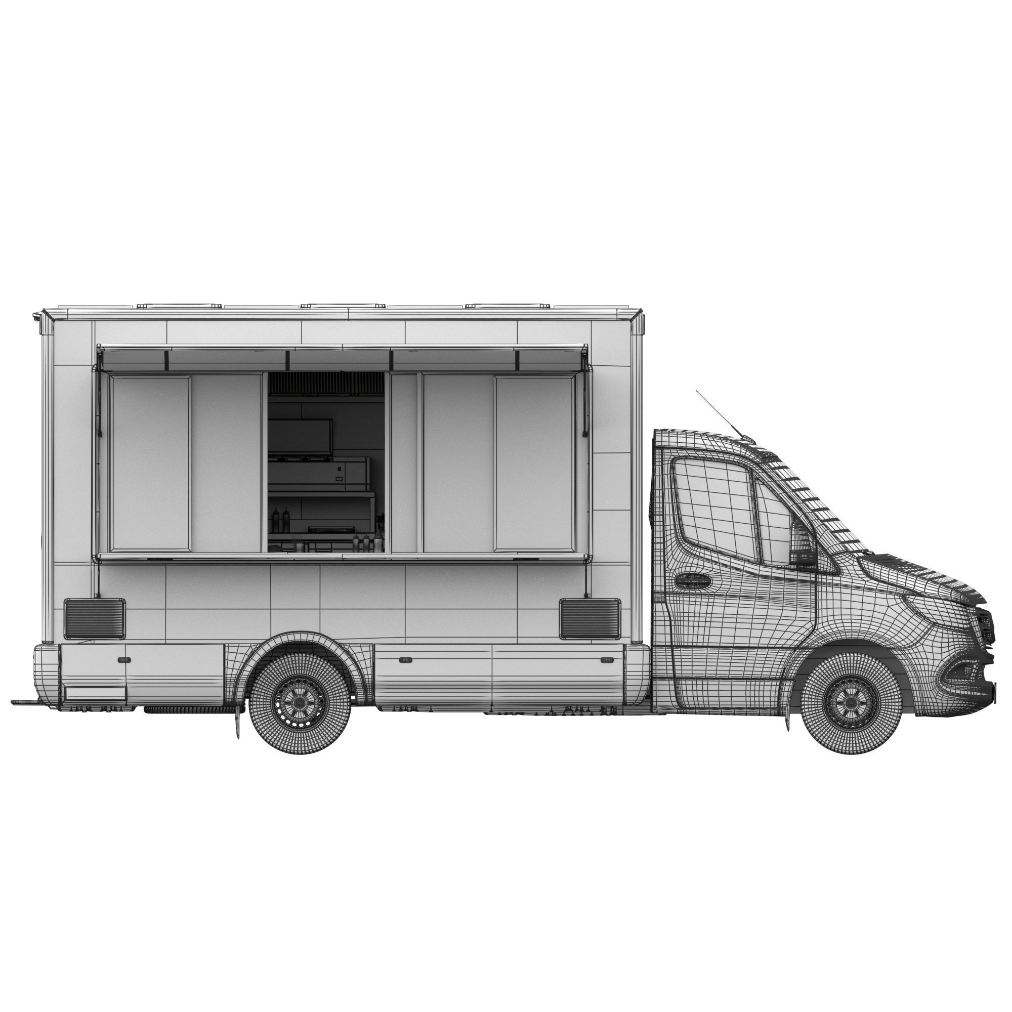 Sprinter Food Truck - Game-Ready 3D Model - View 20