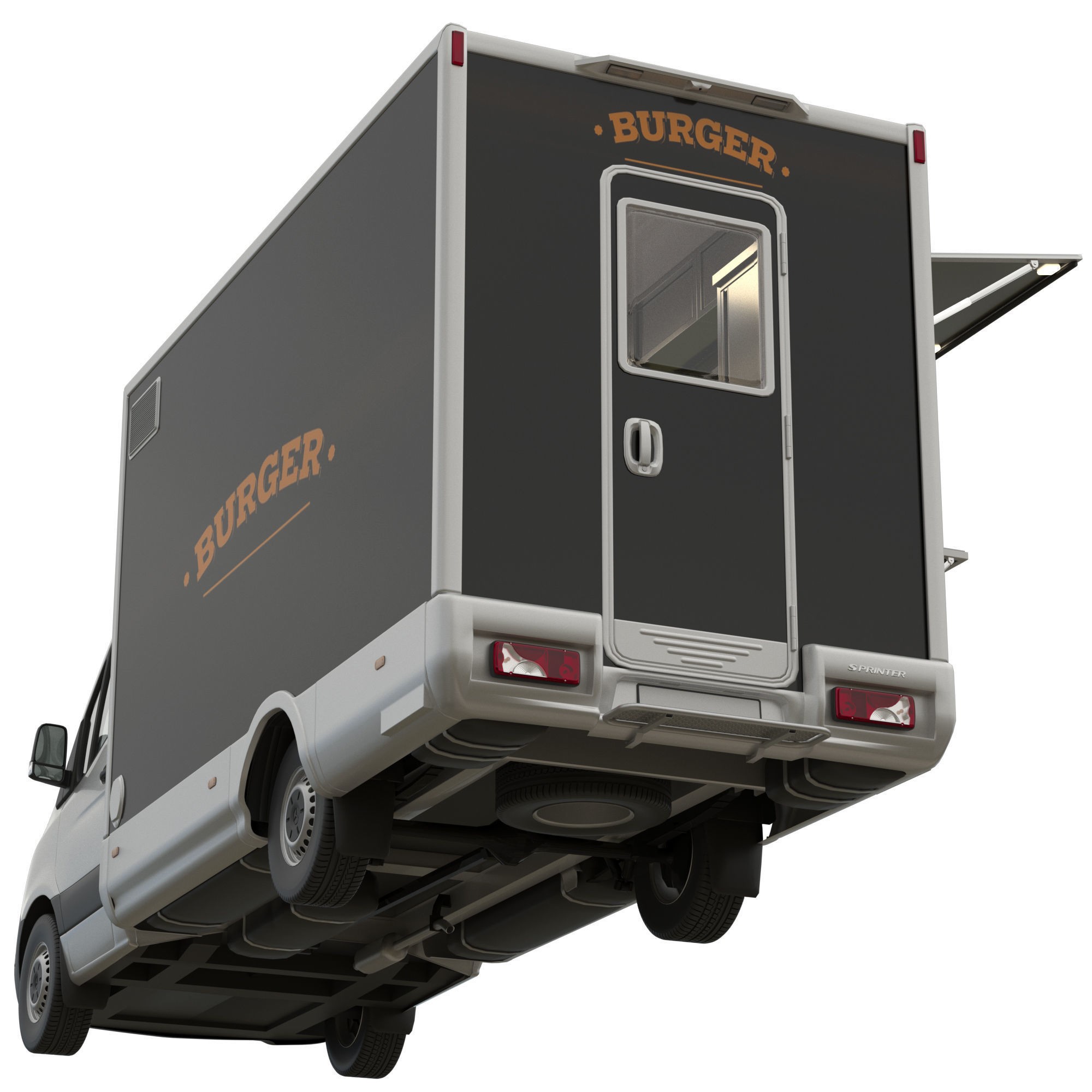 Sprinter Food Truck - Game-Ready 3D Model - View 4