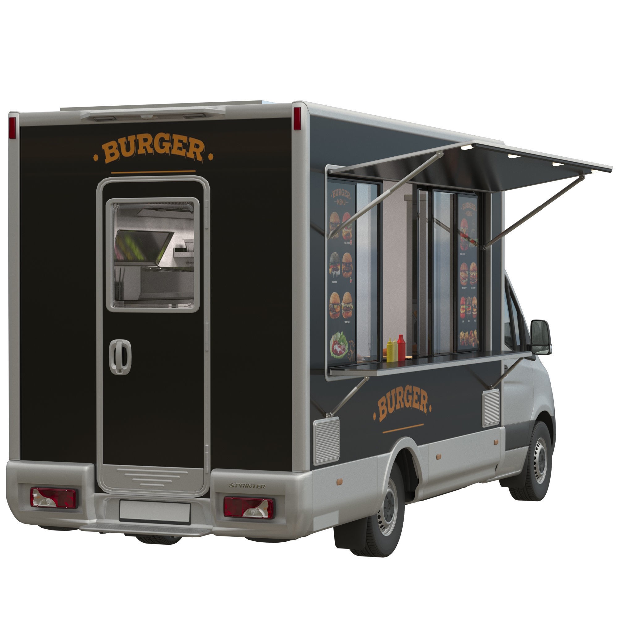 Sprinter Food Truck - Game-Ready 3D Model - View 5