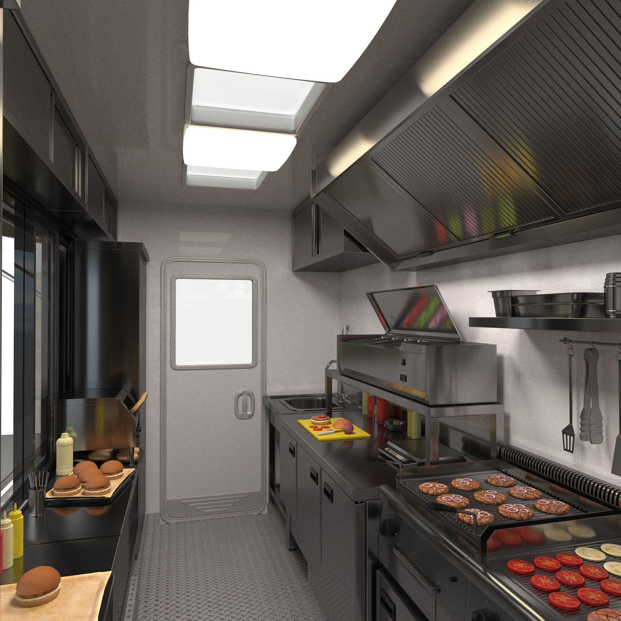 Sprinter Food Truck - Game-Ready 3D Model - View 7