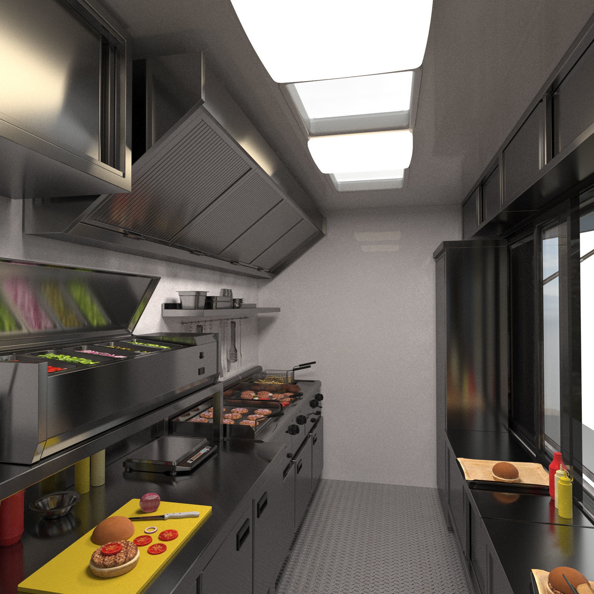 Sprinter Food Truck - Game-Ready 3D Model - View 8