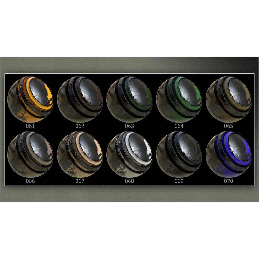 Chipped Metal Smart Materials 3D Model – 100 Textures for Substance Painter - View 11