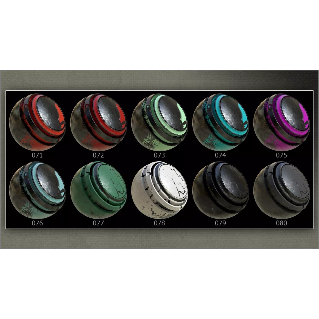 Chipped Metal Smart Materials 3D Model – 100 Textures for Substance Painter - View 12