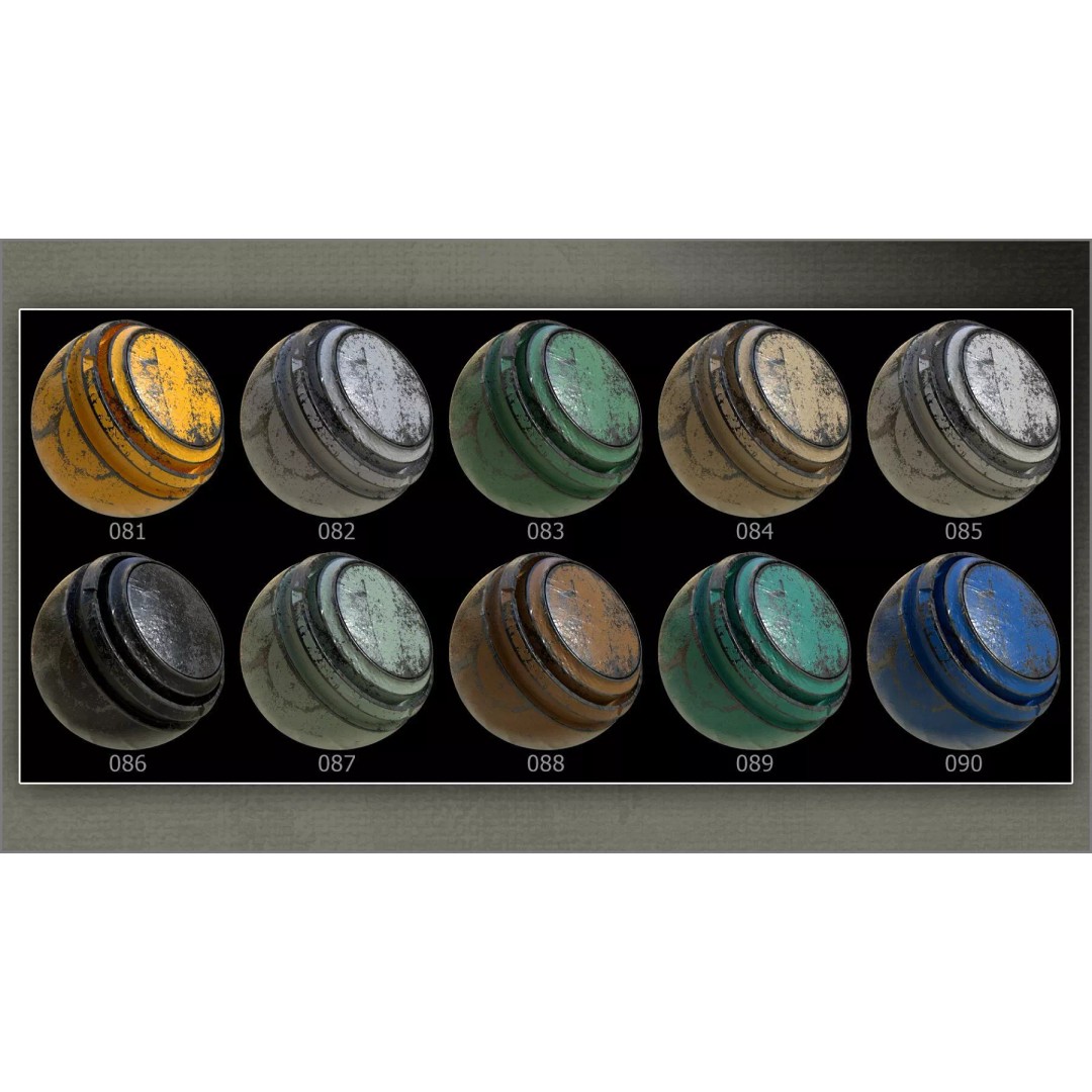 Chipped Metal Smart Materials 3D Model – 100 Textures for Substance Painter - View 13