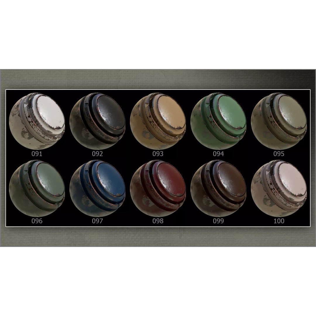 Chipped Metal Smart Materials 3D Model – 100 Textures for Substance Painter - View 14