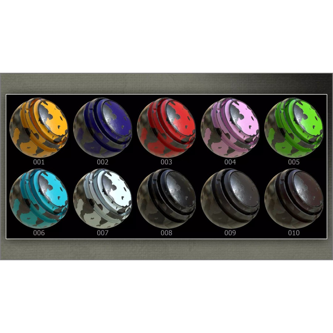 Chipped Metal Smart Materials 3D Model – 100 Textures for Substance Painter - View 5