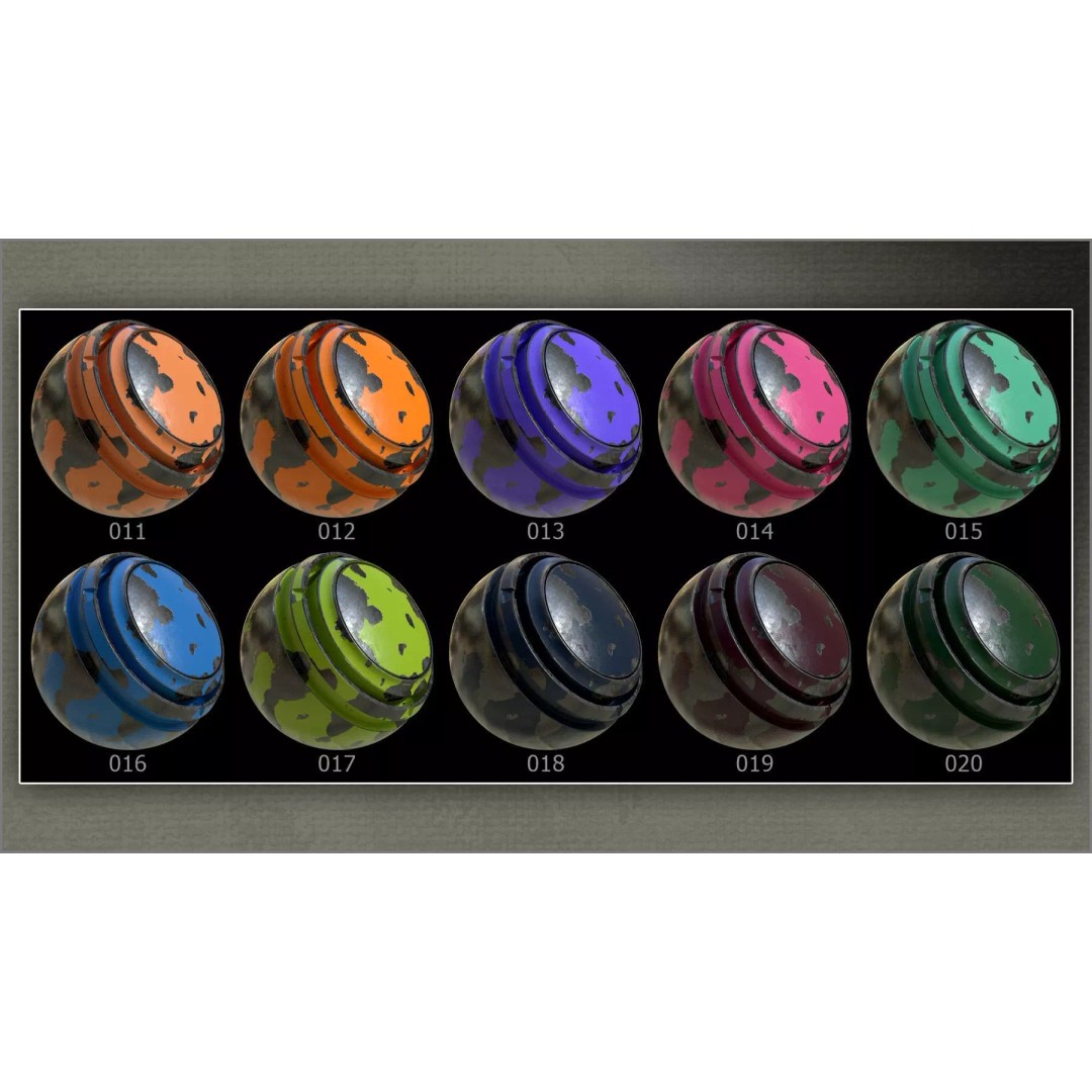 Chipped Metal Smart Materials 3D Model – 100 Textures for Substance Painter - View 6