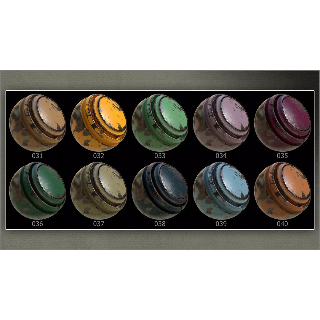 Chipped Metal Smart Materials 3D Model – 100 Textures for Substance Painter - View 8