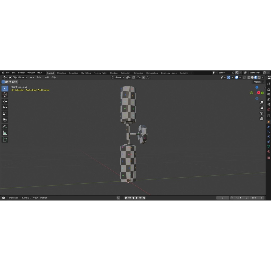 Ayaka Steel Wall Sconce 3D Model – Low Poly PBR Lighting Asset, FBX - View 21