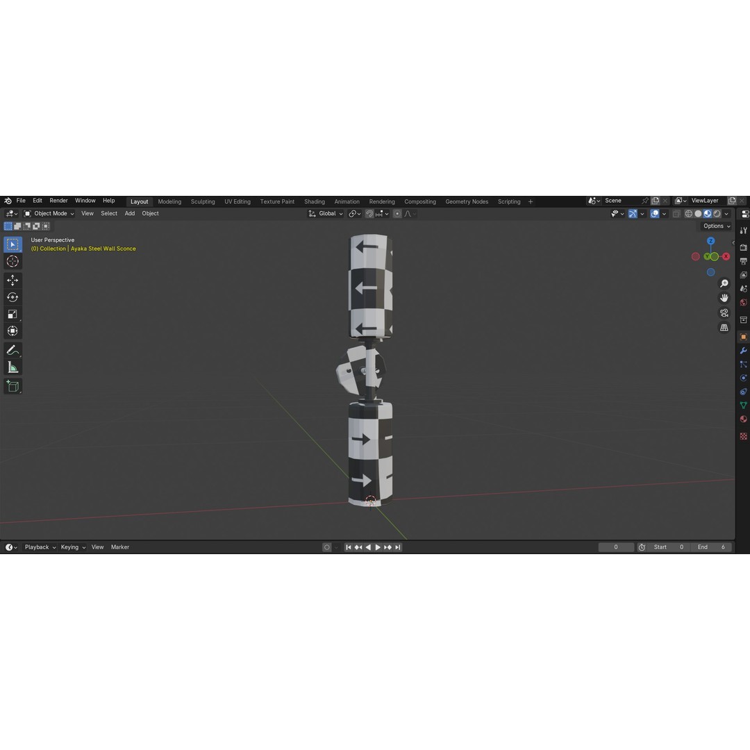 Ayaka Steel Wall Sconce 3D Model – Low Poly PBR Lighting Asset, FBX - View 26