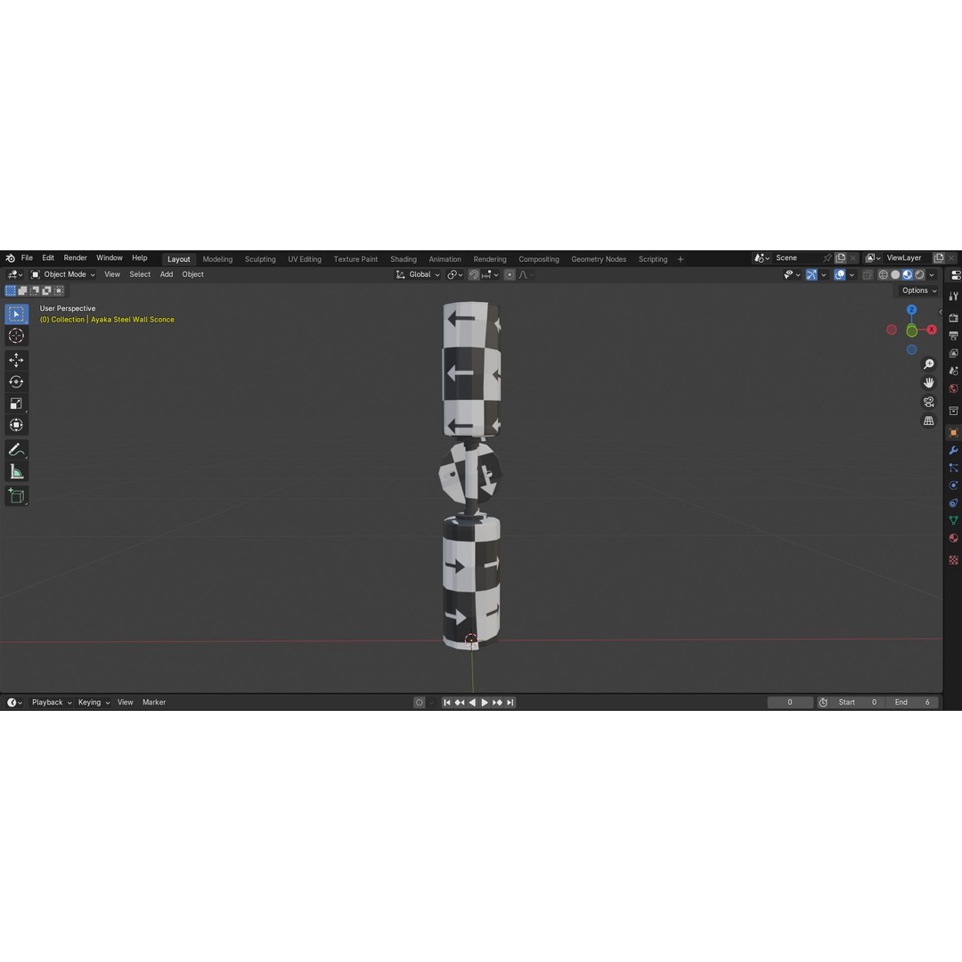 Ayaka Steel Wall Sconce 3D Model – Low Poly PBR Lighting Asset, FBX - View 28