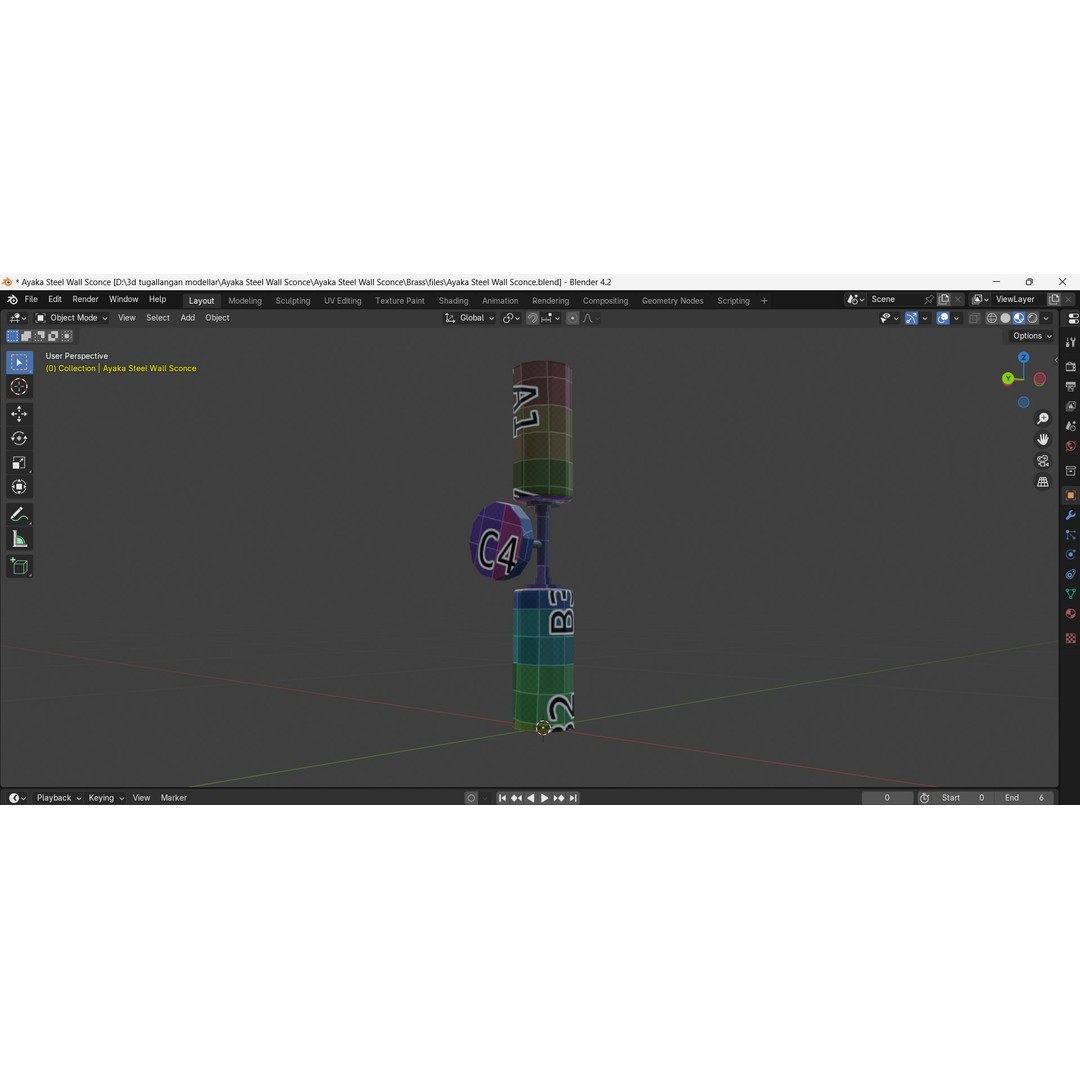 Ayaka Steel Wall Sconce 3D Model – Low Poly PBR Lighting Asset, FBX - View 31