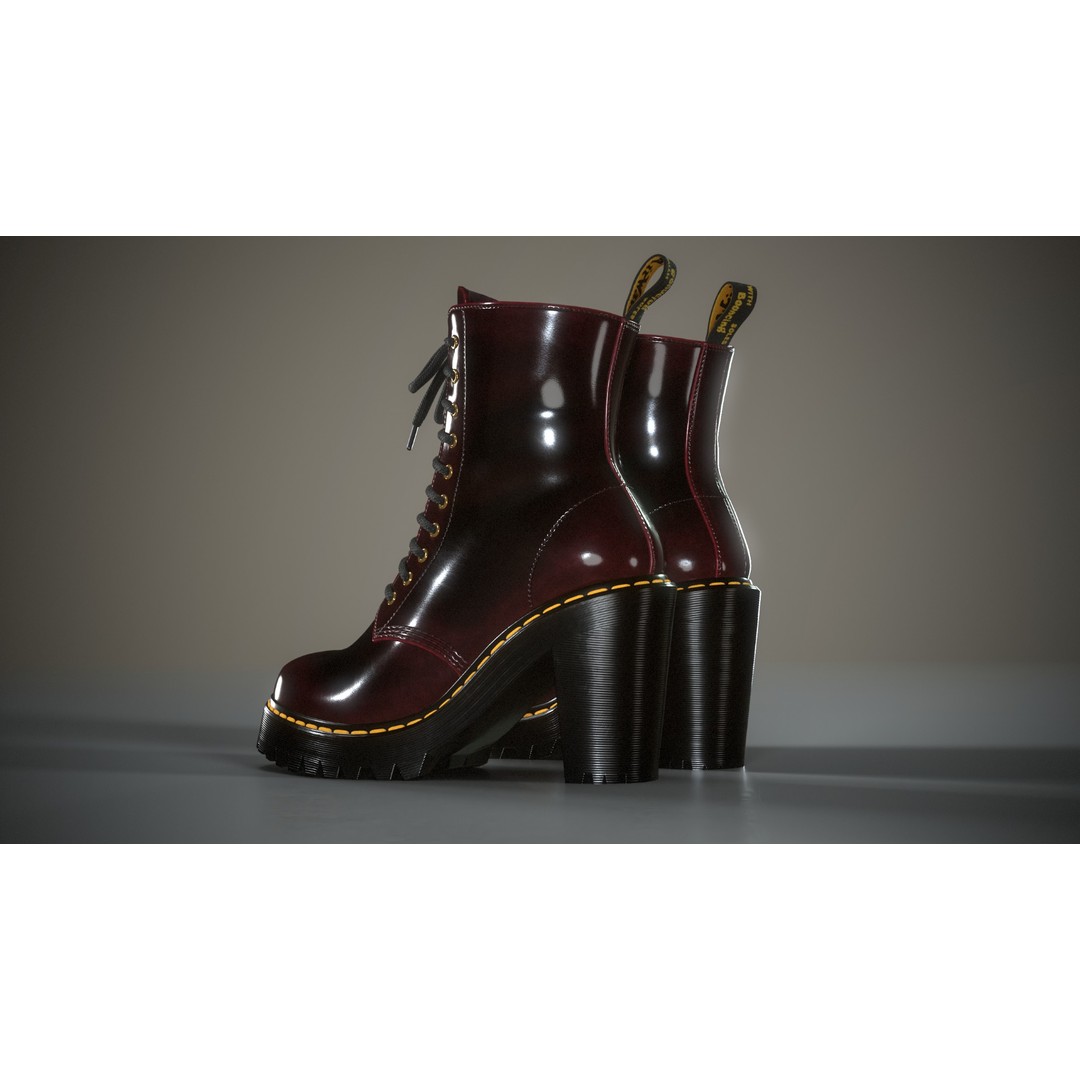 Dr. Martens Kendra 3D Model – Low Poly Game Ready Shoe, FBX
