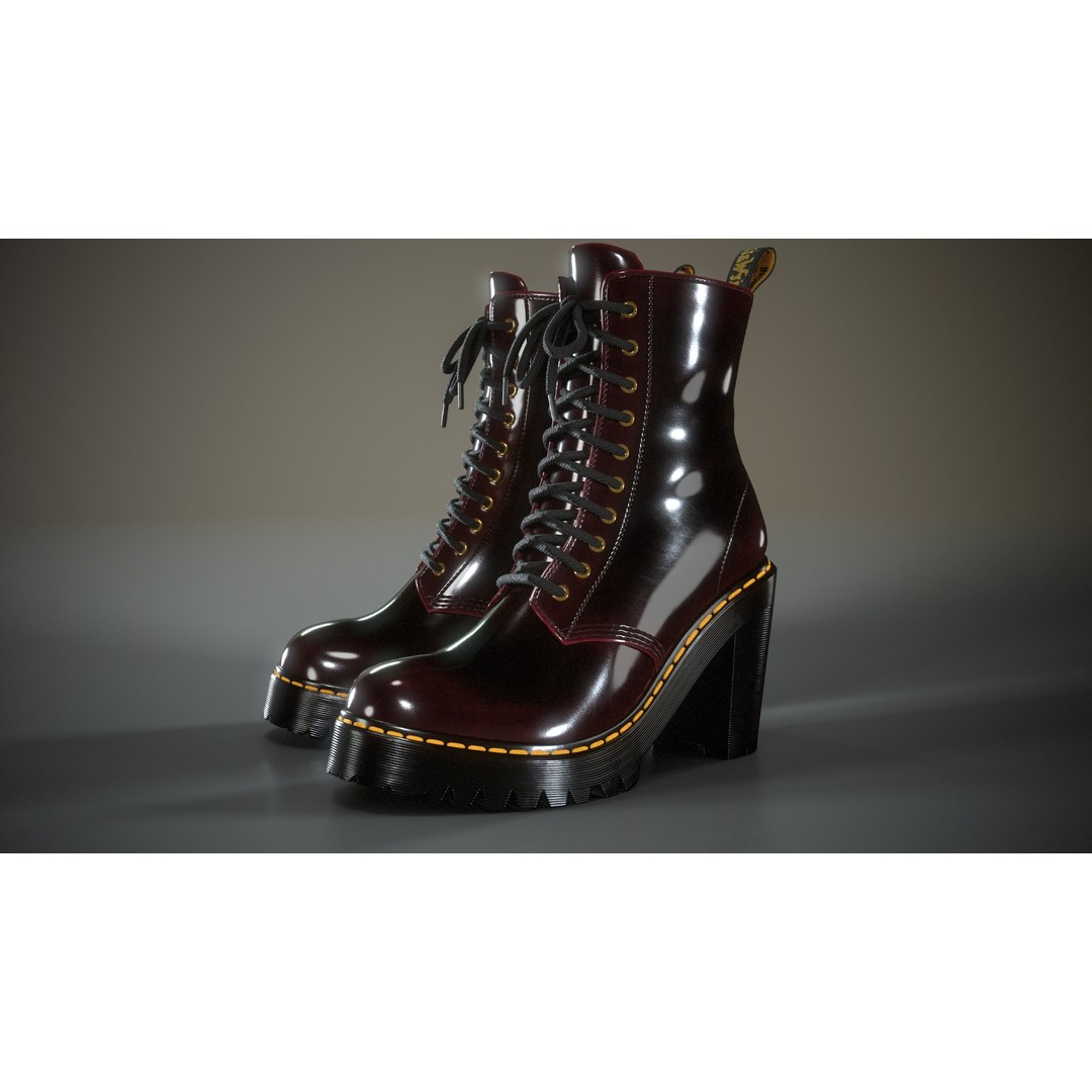 Dr. Martens Kendra 3D Model – Low Poly Game Ready Shoe, FBX - View 17
