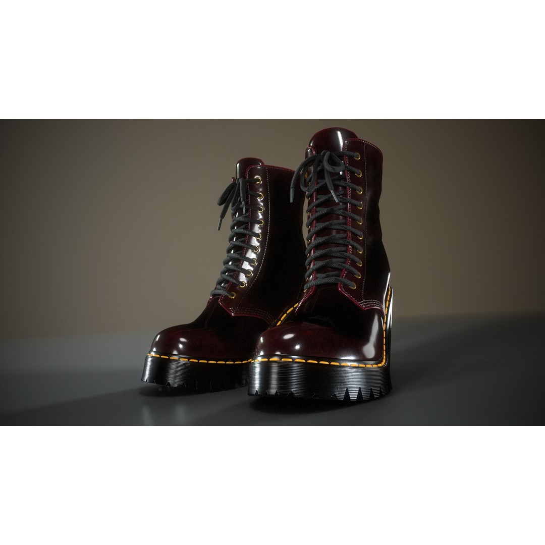 Dr. Martens Kendra 3D Model – Low Poly Game Ready Shoe, FBX - View 18