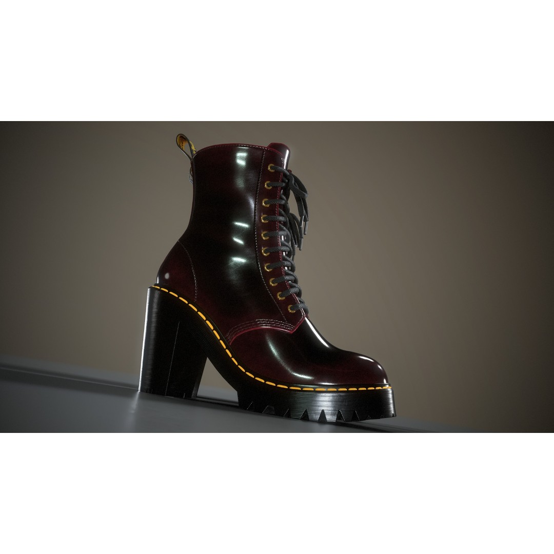 Dr. Martens Kendra 3D Model – Low Poly Game Ready Shoe, FBX - View 20
