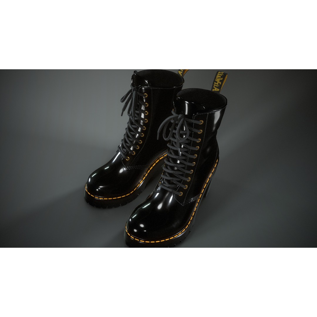 Dr. Martens Kendra 3D Model – Low Poly Game Ready Shoe, FBX - View 4